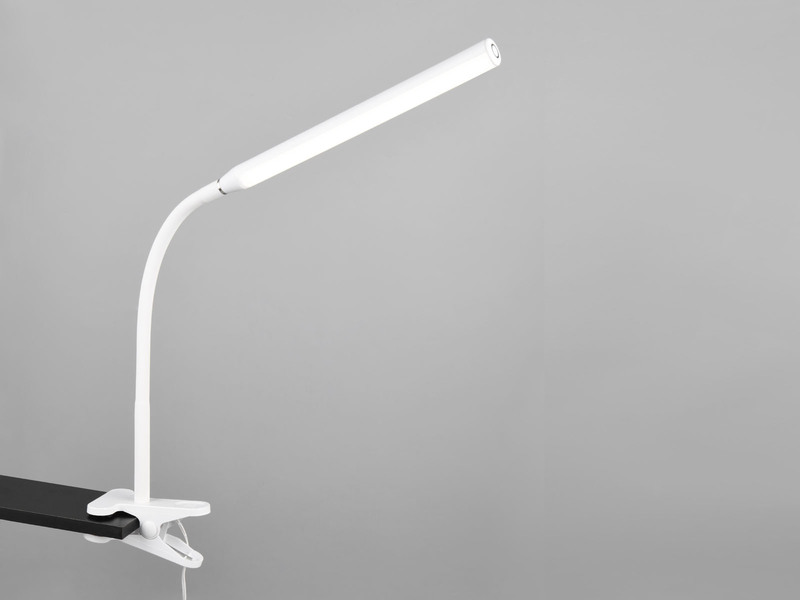 LED Klemmleuchte NEVADA Weiß dimmbar & 3 Lichtfarben, Höhe 38-69cm