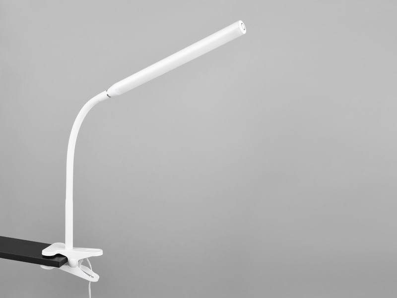 LED Klemmleuchte NEVADA Weiß dimmbar & 3 Lichtfarben, Höhe 38-69cm