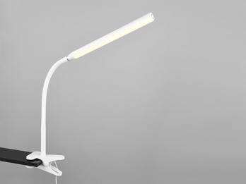 LED Klemmleuchte NEVADA Weiß dimmbar & 3 Lichtfarben, Höhe 38-69cm