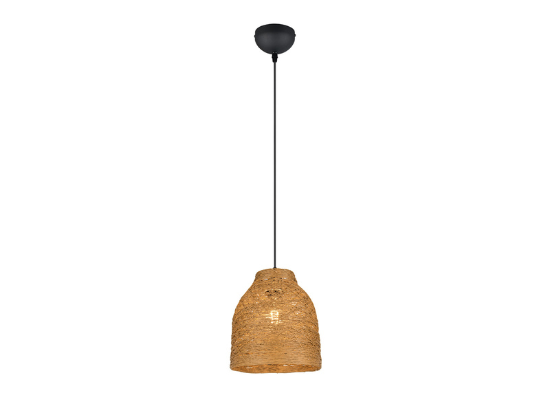LED Pendelleuchte mit Lampenschirm aus geflochtenem Papiergarn, Ø 25cm