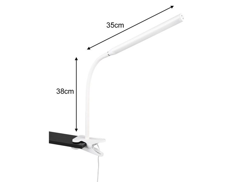 2er SET LED Klemmlampen Weiß dimmbar & 3 Lichtfarben, Höhe 38-69cm