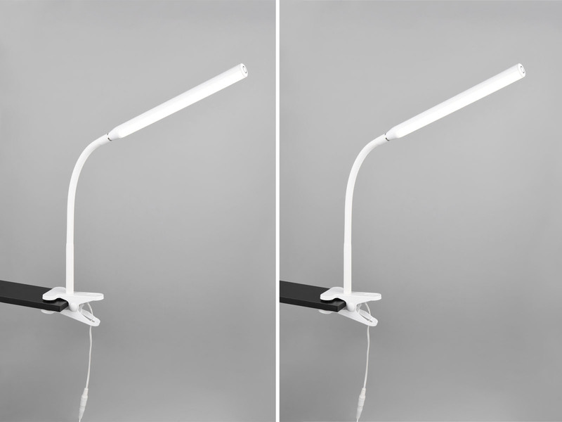 2er SET LED Klemmlampen Weiß dimmbar & 3 Lichtfarben, Höhe 38-69cm