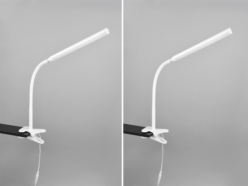 2er SET LED Klemmlampen Weiß dimmbar & 3 Lichtfarben, Höhe 38-69cm