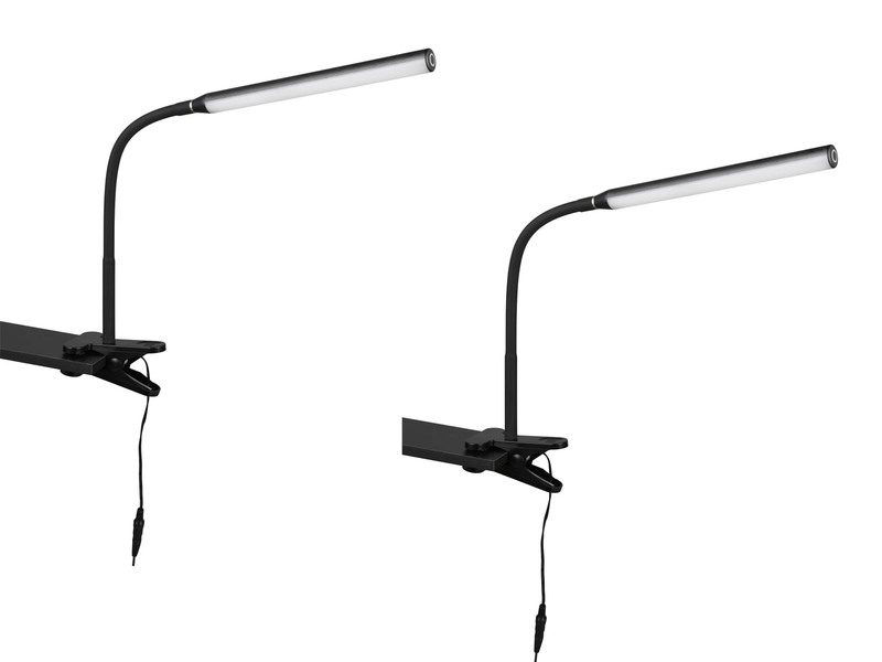 2er SET LED Klemmlampen Schwarz dimmbar & 3 Lichtfarben, Höhe 38-69cm