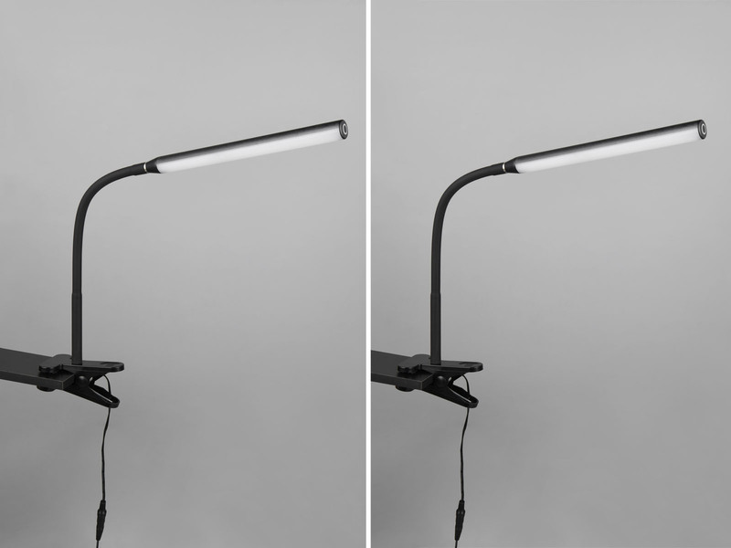 2er SET LED Klemmlampen Schwarz dimmbar & 3 Lichtfarben, Höhe 38-69cm