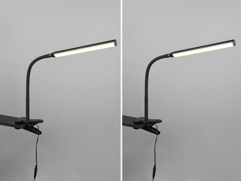 2er SET LED Klemmlampen Schwarz dimmbar & 3 Lichtfarben, Höhe 38-69cm