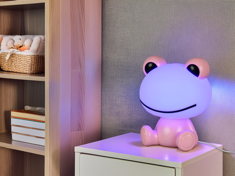 Ausgefallene USB Tischlampe HOPPER mit RGB Farbwechsel, Rosa Höhe 24cm