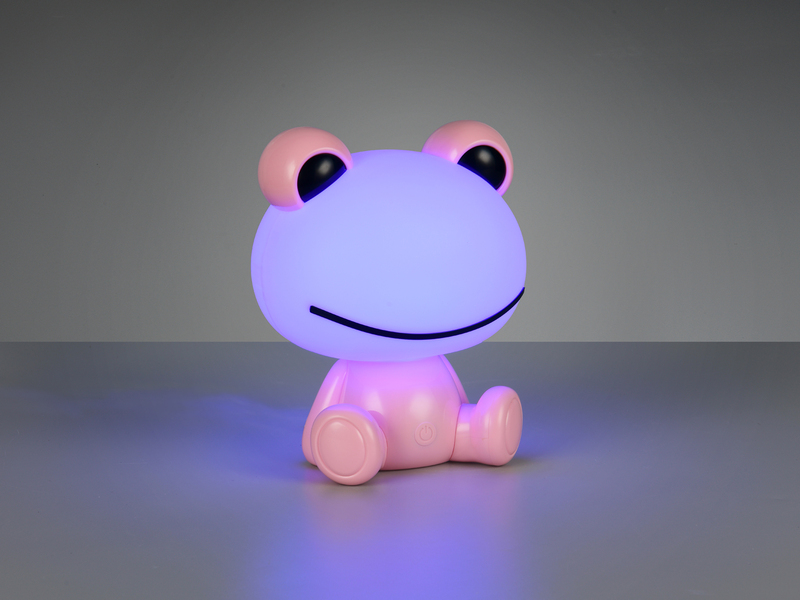 Ausgefallene USB Tischlampe HOPPER mit RGB Farbwechsel, Rosa Höhe 24cm