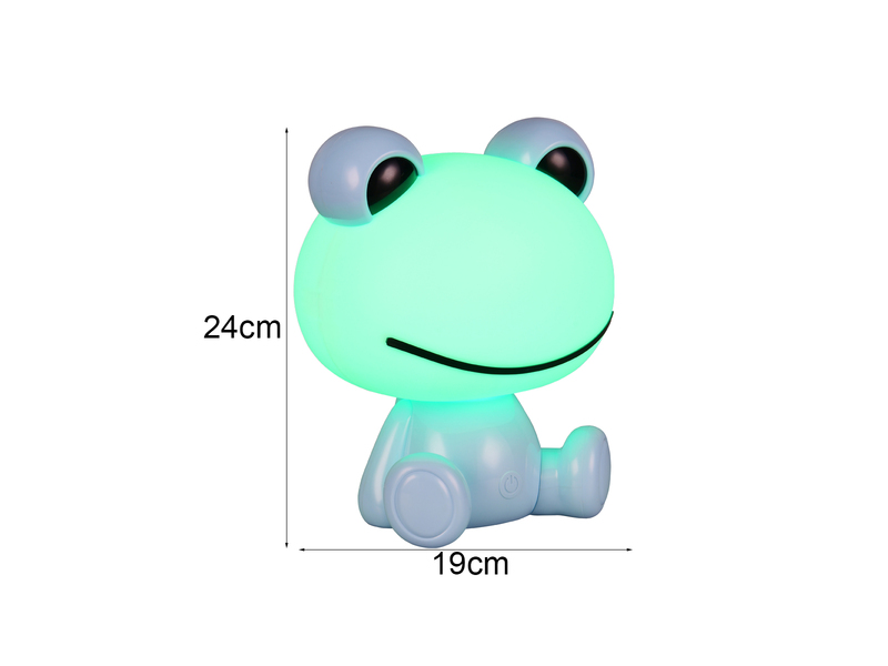 Ausgefallene USB Tischlampe HOPPER mit RGB Farbwechsel, Blau Höhe 24cm