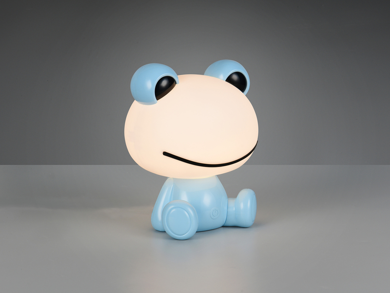 Ausgefallene USB Tischlampe HOPPER mit RGB Farbwechsel, Blau Höhe 24cm