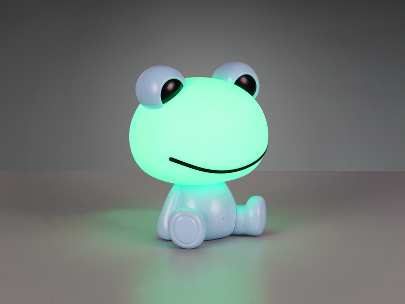 Ausgefallene USB Tischlampe HOPPER mit RGB Farbwechsel, Blau Höhe 24cm
