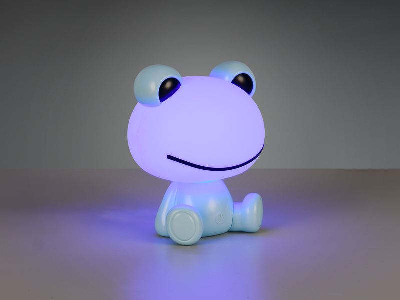 Ausgefallene USB Tischlampe HOPPER mit RGB Farbwechsel, Blau Höhe 24cm