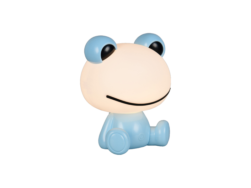 Ausgefallene USB Tischlampe Frosch mit RGB Farbwechsel, Blau Höhe 24cm