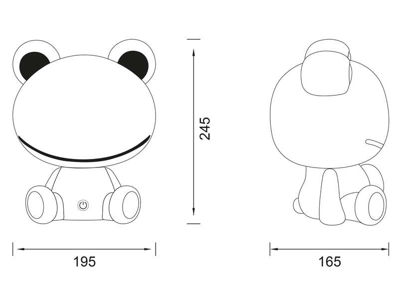 Ausgefallene USB Tischlampe Frosch mit RGB Farbwechsel, Grün Höhe 24cm