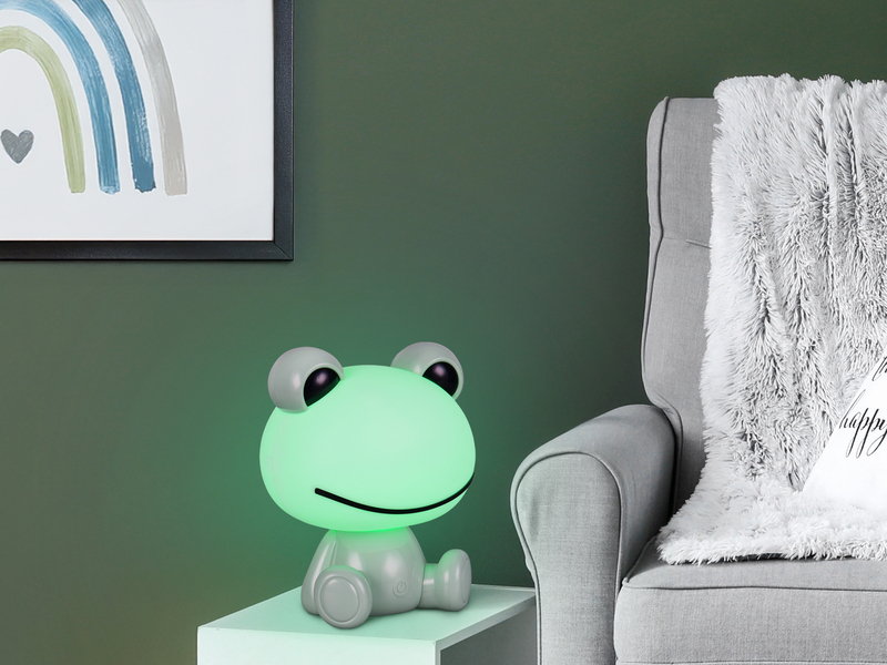 Ausgefallene USB Tischlampe Frosch mit RGB Farbwechsel, Grün Höhe 24cm