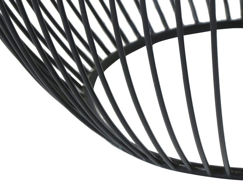Beistelltisch RINA Korbtisch Metall Schwarz und Tischplatte Silber, Höhe 42cm