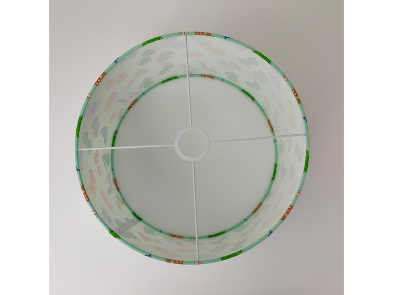 Coole Dino LED Hängelampe für Kinderzimmer mit Stoffschirm, bunt Ø 35cm