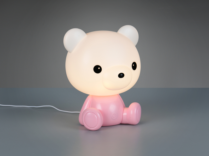 Ausgefallene USB Tischlampe CUTIE mit RGB Farbwechsel, Rosa Höhe 25cm