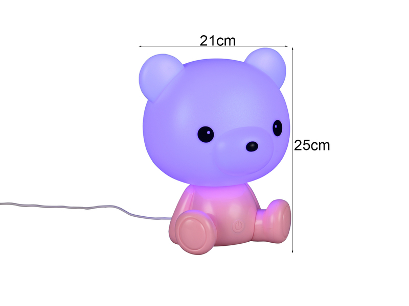 Ausgefallene USB Tischlampe CUTIE mit RGB Farbwechsel, Rosa Höhe 25cm