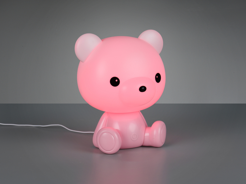 Ausgefallene USB Tischlampe CUTIE mit RGB Farbwechsel, Rosa Höhe 25cm