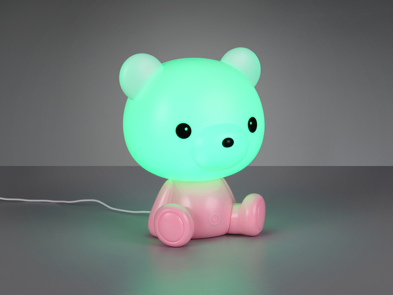 Ausgefallene USB Tischlampe CUTIE mit RGB Farbwechsel, Rosa Höhe 25cm