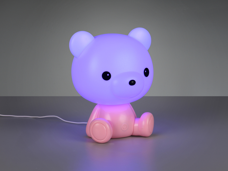 Ausgefallene USB Tischlampe CUTIE mit RGB Farbwechsel, Rosa Höhe 25cm