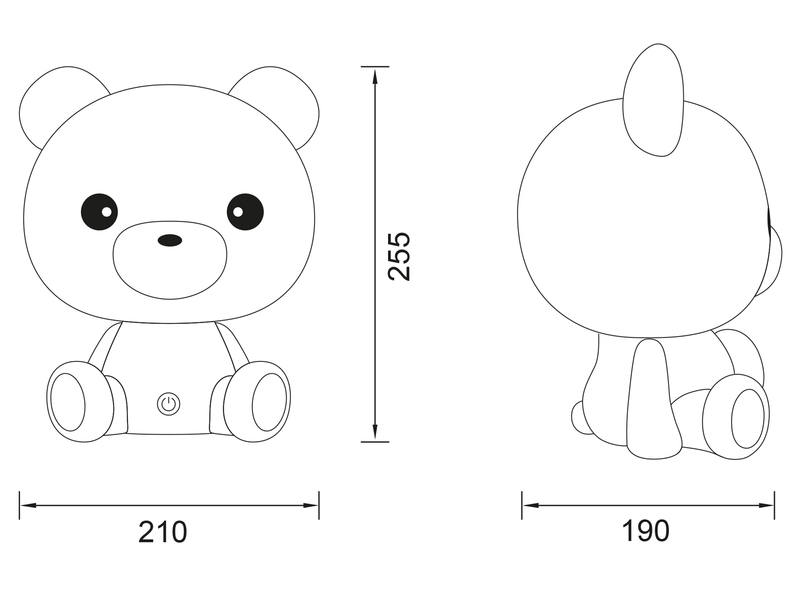 Ausgefallene USB Tischlampe CUTIE mit RGB Farbwechsel, Grün Höhe 25cm