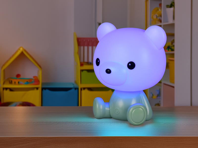 Ausgefallene USB Tischlampe CUTIE mit RGB Farbwechsel, Grün Höhe 25cm