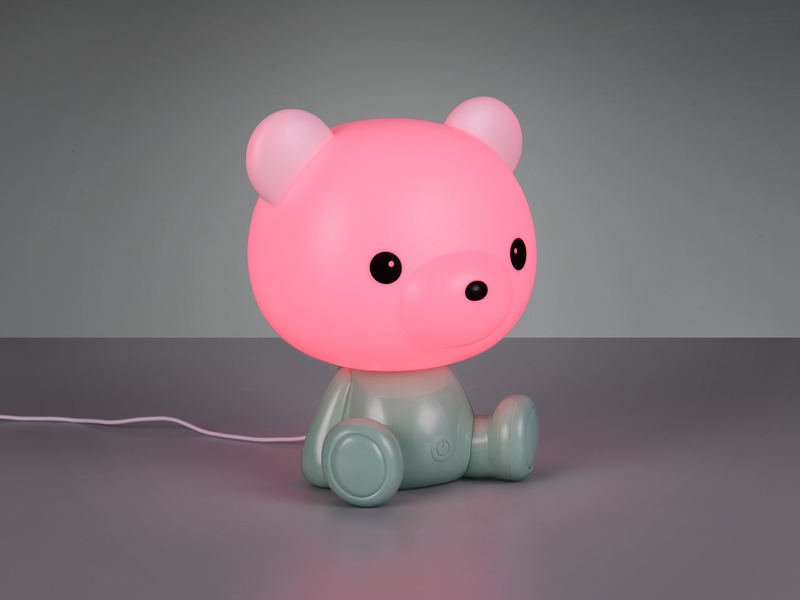 Ausgefallene USB Tischlampe CUTIE mit RGB Farbwechsel, Grün Höhe 25cm
