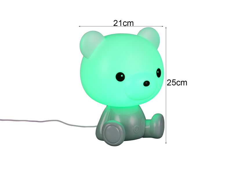 Ausgefallene USB Tischlampe CUTIE mit RGB Farbwechsel, Grün Höhe 25cm