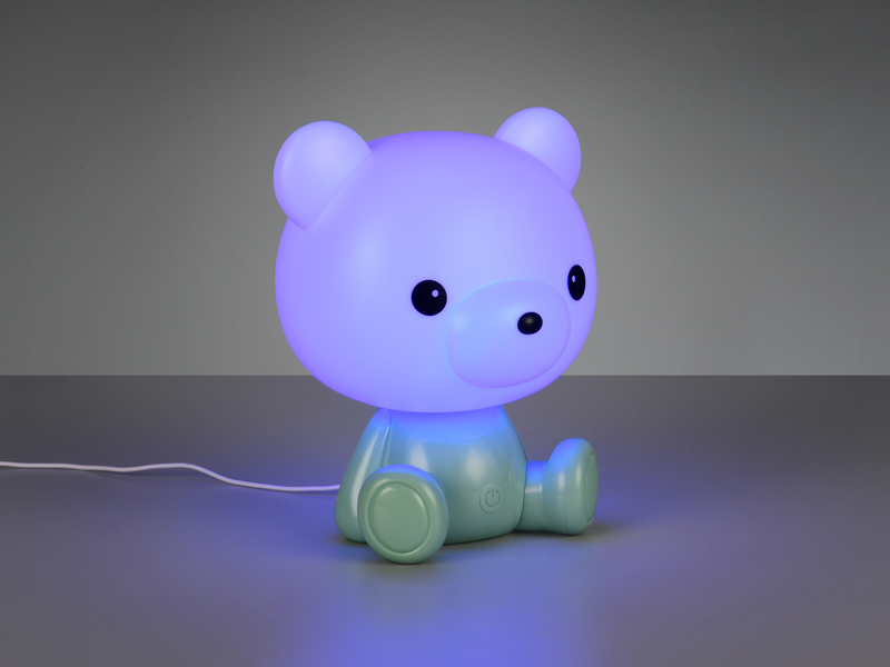 Ausgefallene USB Tischlampe CUTIE mit RGB Farbwechsel, Grün Höhe 25cm
