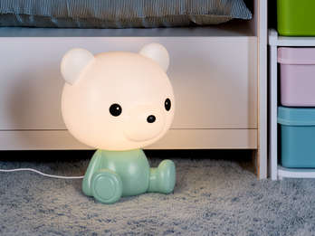 Ausgefallene USB Tischlampe CUTIE mit RGB Farbwechsel, Grün Höhe 25cm