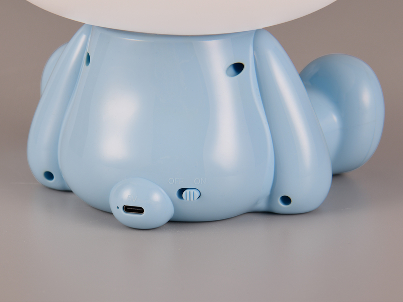 Ausgefallene USB Tischlampe CUTIE mit RGB Farbwechsel, Blau Höhe 25cm