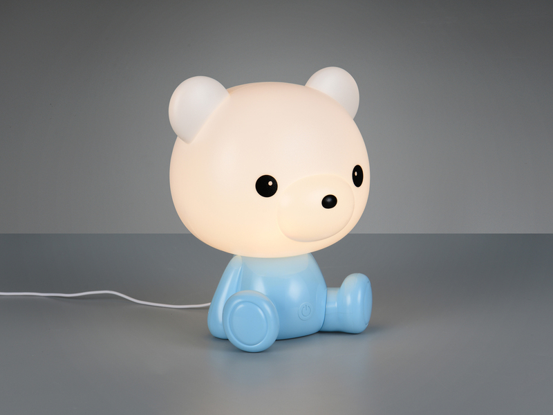 Ausgefallene USB Tischlampe CUTIE mit RGB Farbwechsel, Blau Höhe 25cm