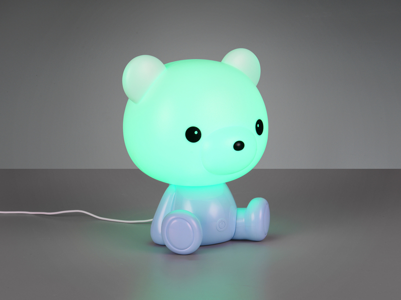 Ausgefallene USB Tischlampe CUTIE mit RGB Farbwechsel, Blau Höhe 25cm