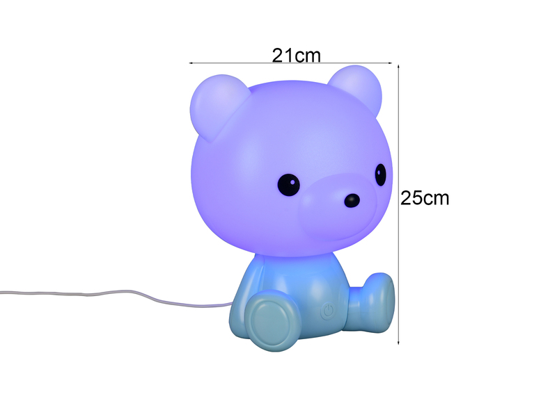 Ausgefallene USB Tischlampe CUTIE mit RGB Farbwechsel, Blau Höhe 25cm