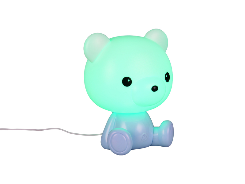 Ausgefallene USB Tischlampe CUTIE mit RGB Farbwechsel, Blau Höhe 25cm