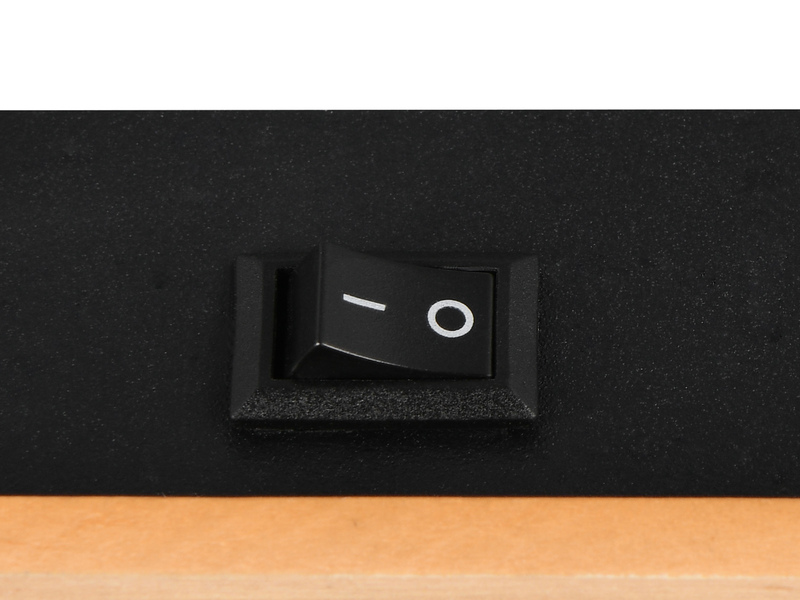 Wandstrahler PIERRE mit Schalter, Metall Schwarz & Holz, Breite 6cm