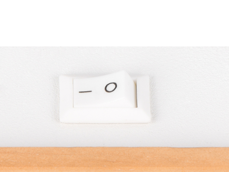 LED Wandstrahler mit Schalter, Metall Weiß & Holz, Breite 6cm