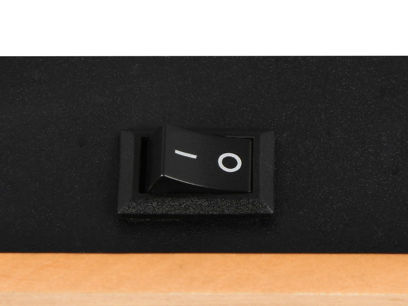 LED Wandstrahler mit Schalter, Metall Schwarz & Holz, Breite 6cm