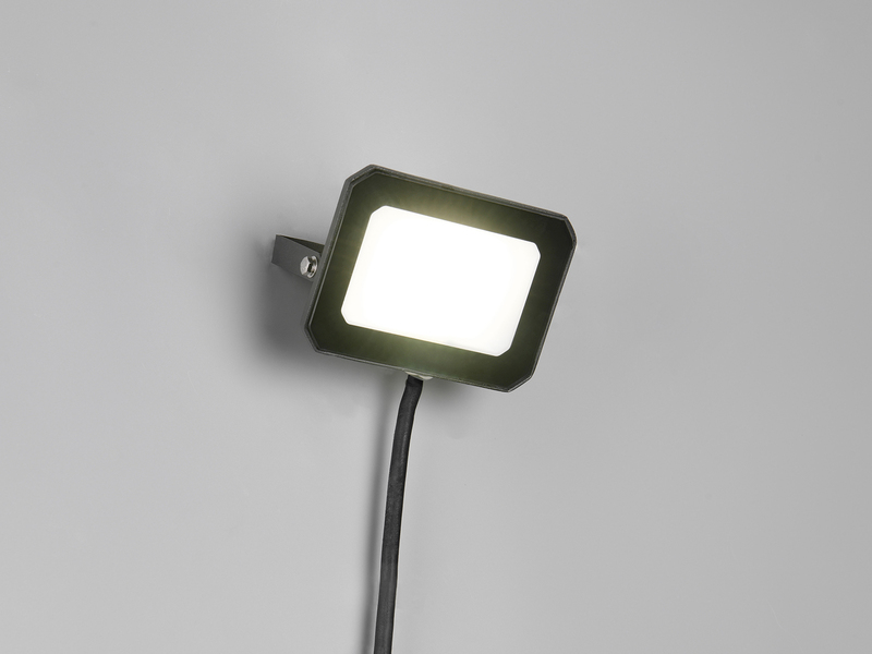 LED Flutlichtstrahler 20W, Aluminium Schwarz, IP65, mit Anschlussbox