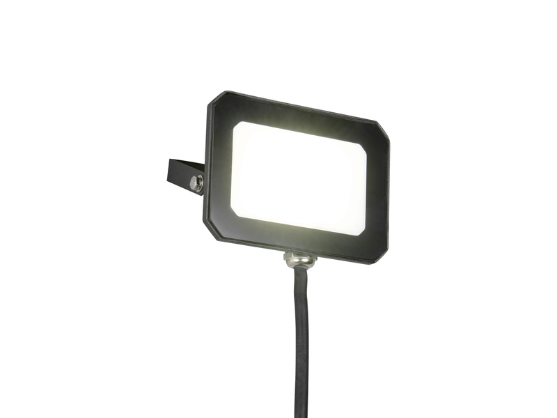 LED Flutlichtstrahler 20W, Aluminium Schwarz, IP65, mit Anschlussbox