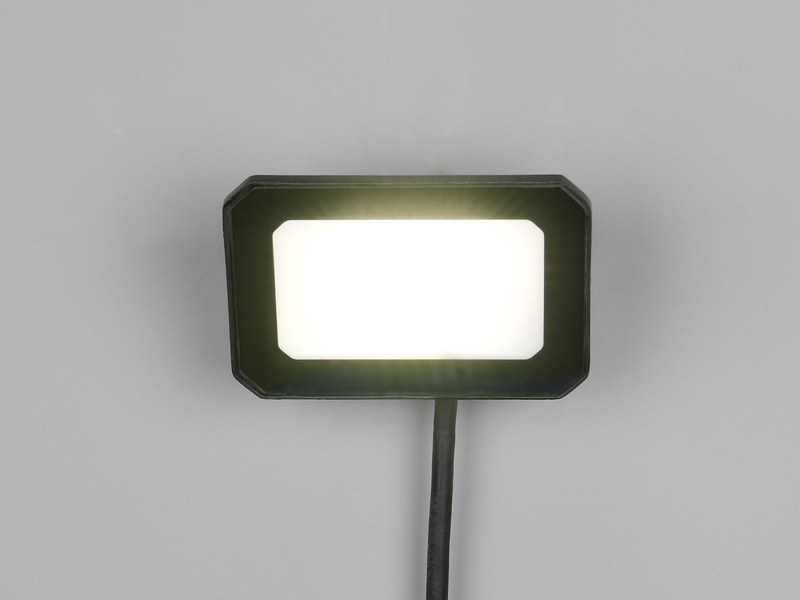 LED Flutlichtstrahler 20W, Aluminium Schwarz, IP65, mit Anschlussbox