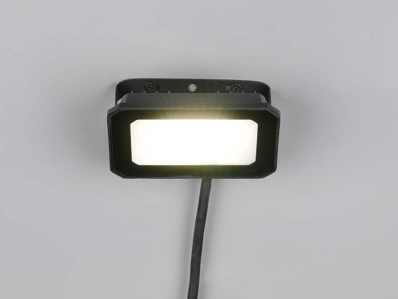 LED Flutlichtstrahler 20W, Aluminium Schwarz, IP65, mit Anschlussbox