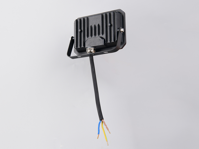 LED Flutlichtstrahler 20W, Aluminium Schwarz, IP65, mit Anschlussbox