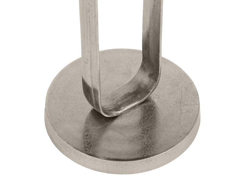 Couchtisch 2er Set rund aus Metall in Silber, Höhe 61cm