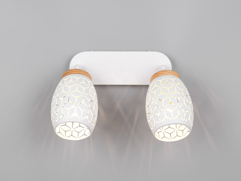 Deckenstrahler BIDAR Weiß 2-flammig mit Stanzmuster, Breite 28cm
