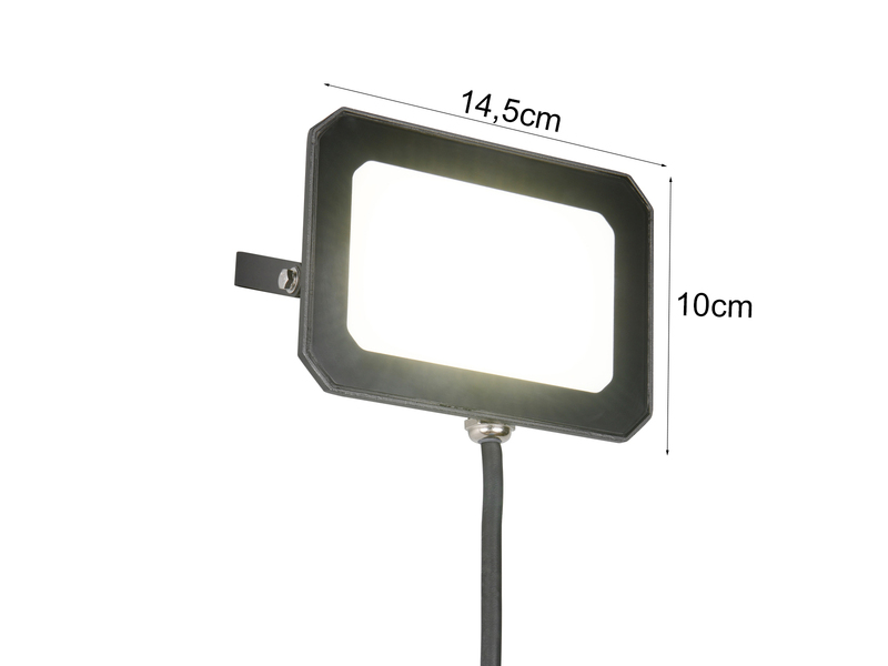 LED Flutlichtstrahler 30W, Aluminium Schwarz, IP65, mit Anschlussbox