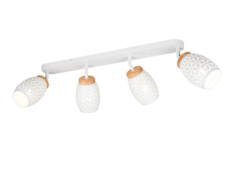 Deckenstrahler BIDAR Weiß 4-flammig mit Dekorstanzung, Breite 74cm