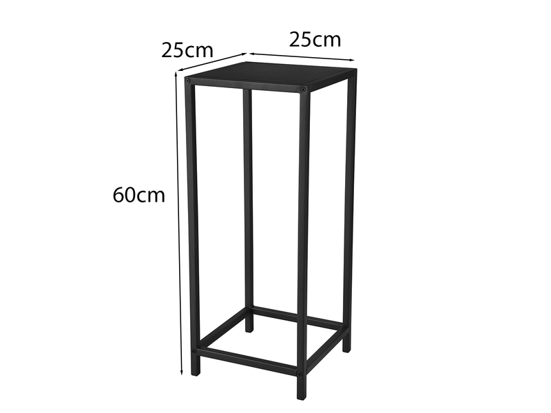 Beistelltisch 2er Set aus Metall Schwarz Blumentisch Höhe 60 und 80cm